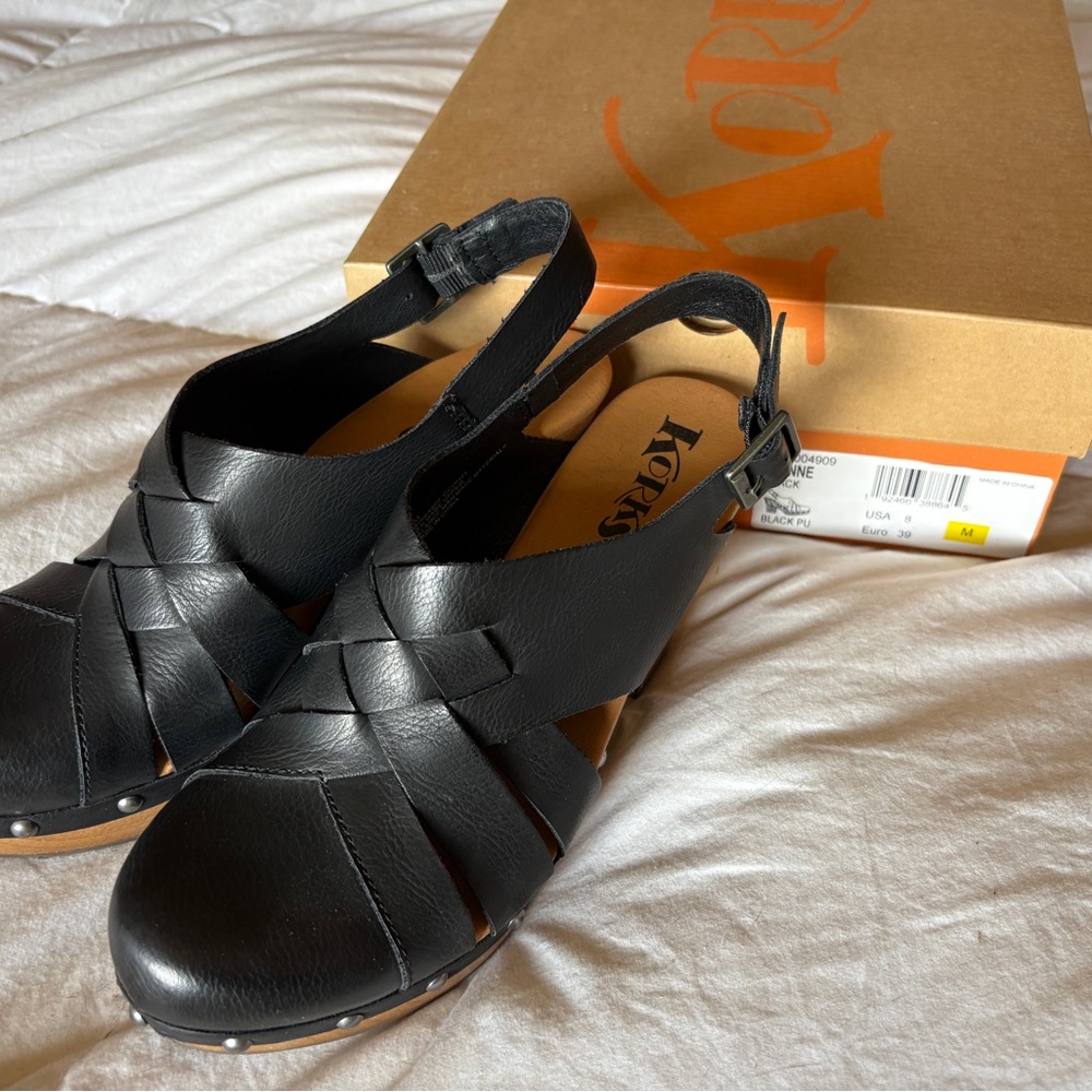 Kork-Ease Wynne Black Leather Mules